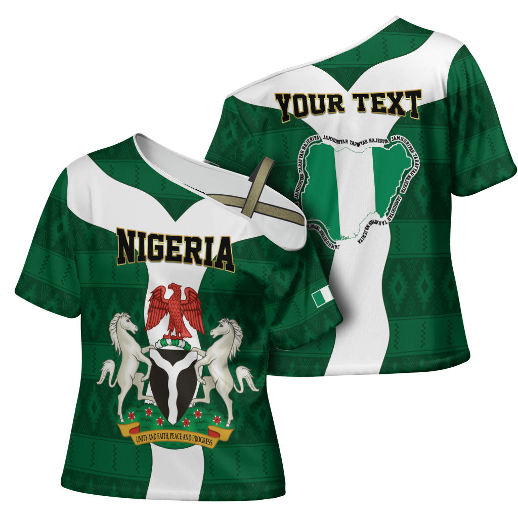 Personalised Nigeria Cross Shoulder Shirt Naija In My Heart