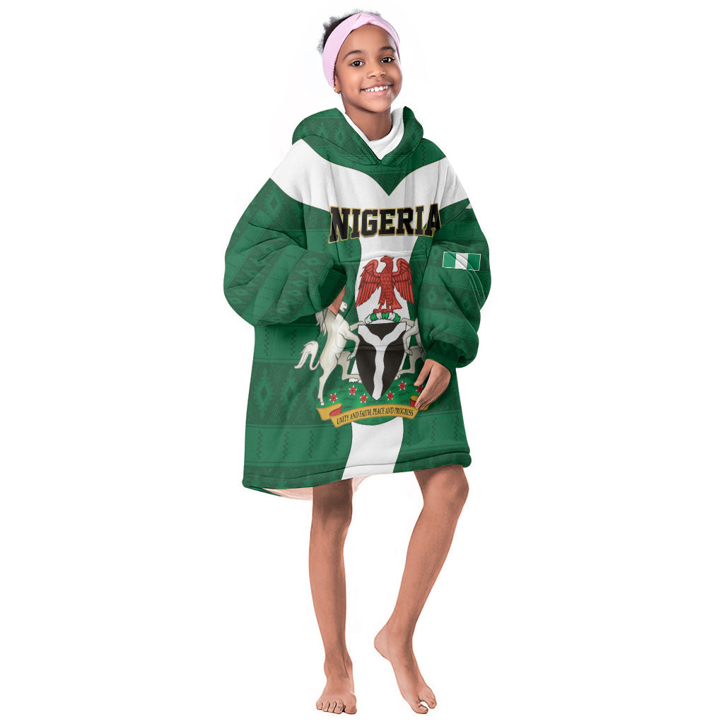 Personalised Nigeria Kid Wearable Blanket Hoodie Naija In My Heart