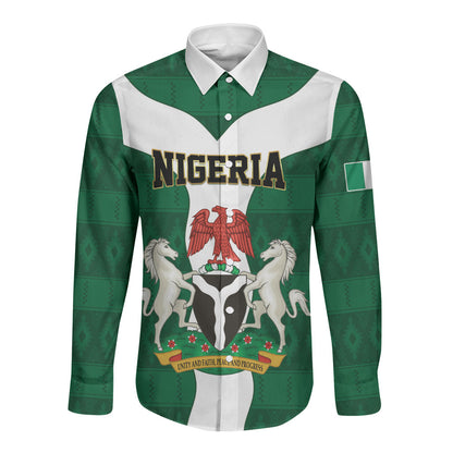 Personalised Nigeria Long Sleeve Button Shirt Naija In My Heart