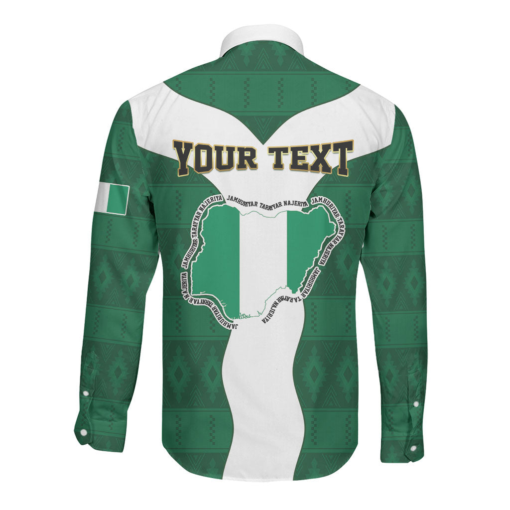 Personalised Nigeria Long Sleeve Button Shirt Naija In My Heart
