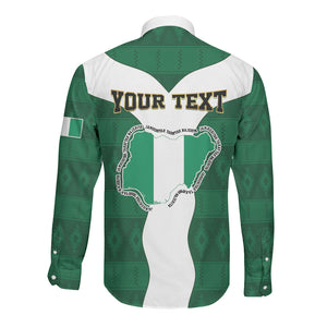 Personalised Nigeria Long Sleeve Button Shirt Naija In My Heart