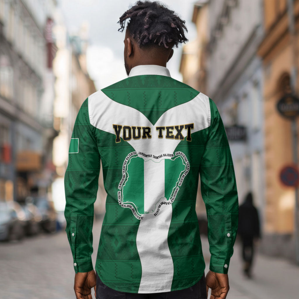 Personalised Nigeria Long Sleeve Button Shirt Naija In My Heart