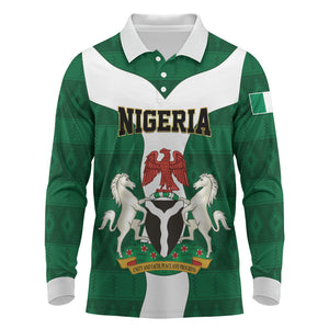 Personalised Nigeria Long Sleeve Polo Shirt Naija In My Heart