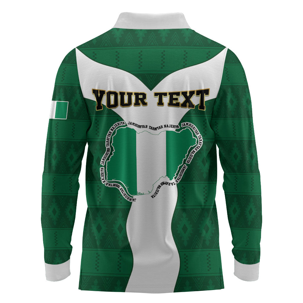 Personalised Nigeria Long Sleeve Polo Shirt Naija In My Heart