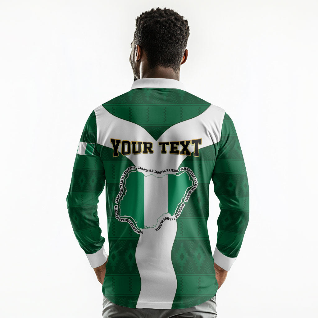 Personalised Nigeria Long Sleeve Polo Shirt Naija In My Heart