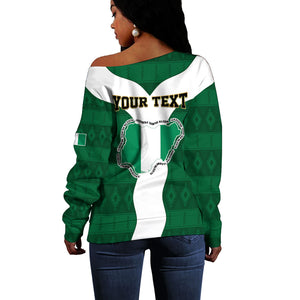 Personalised Nigeria Off Shoulder Sweater Naija In My Heart