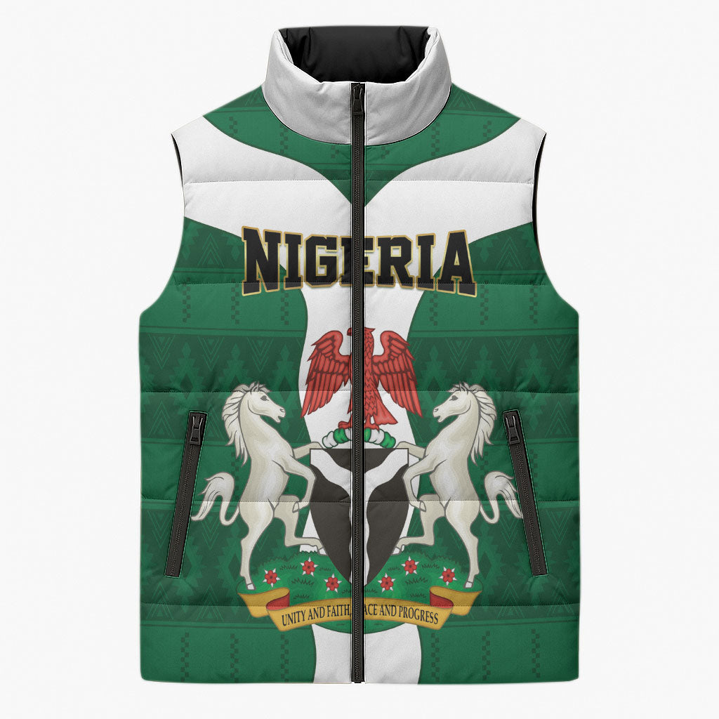 Personalised Nigeria Sleeveless Puffer Jacket Naija In My Heart