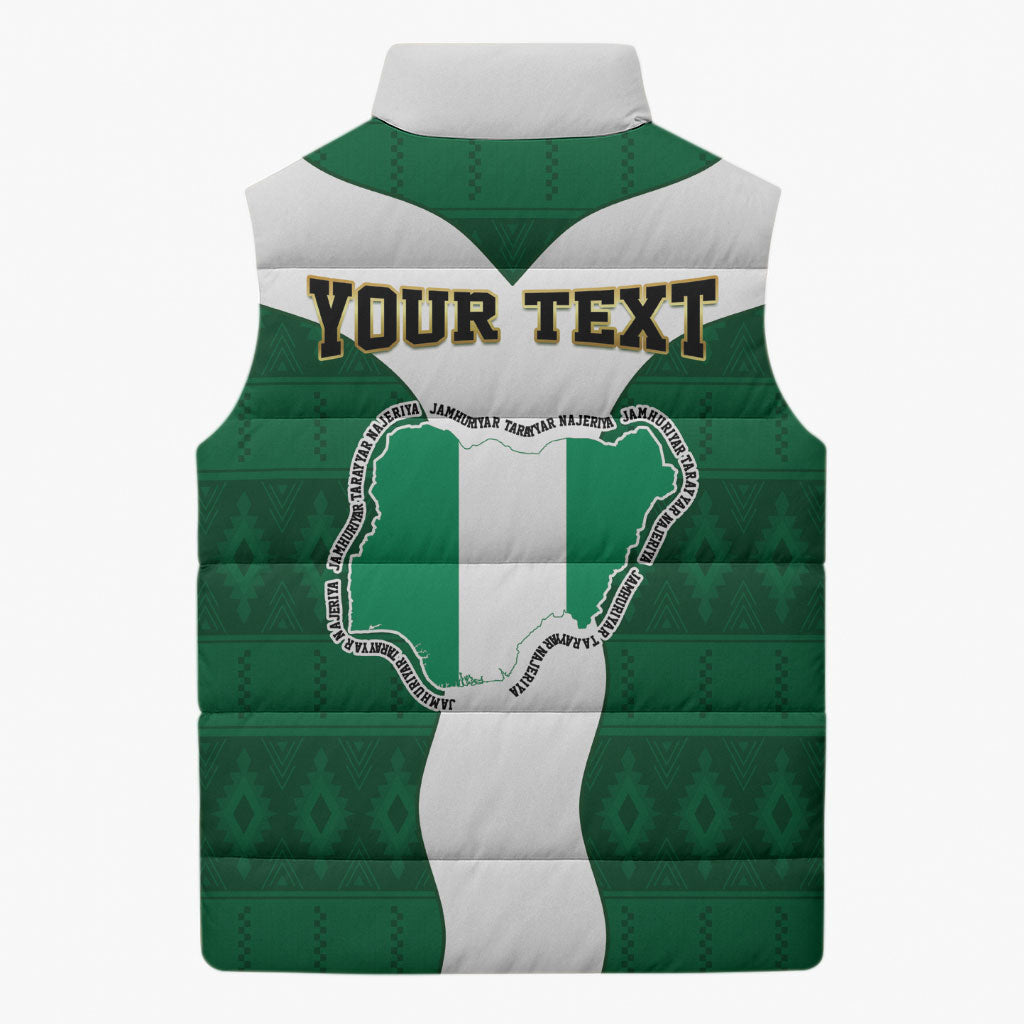 Personalised Nigeria Sleeveless Puffer Jacket Naija In My Heart