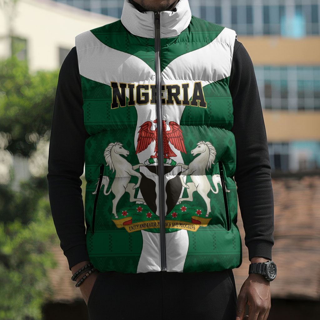 Personalised Nigeria Sleeveless Puffer Jacket Naija In My Heart
