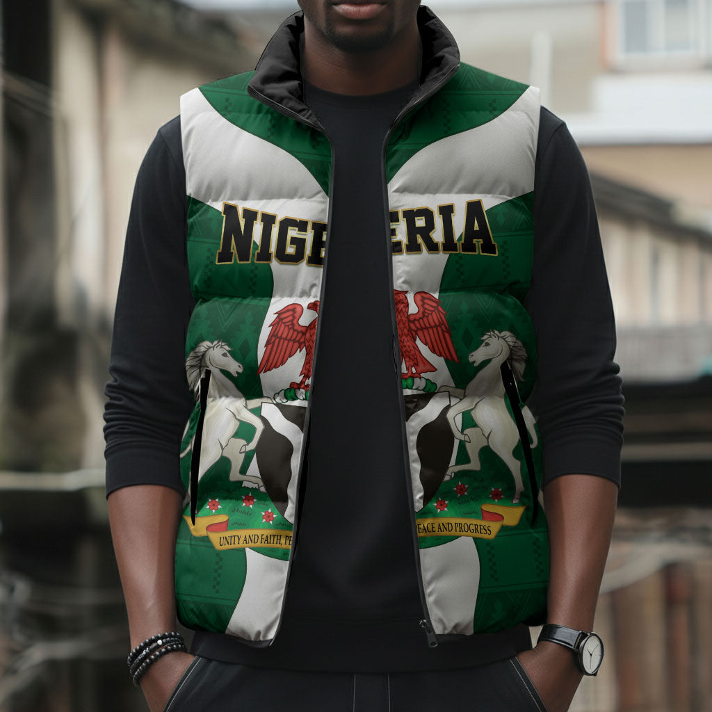 Personalised Nigeria Sleeveless Puffer Jacket Naija In My Heart