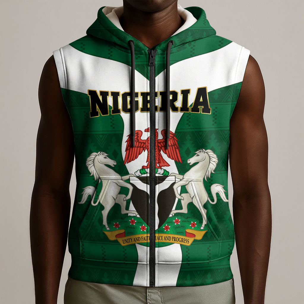 Personalised Nigeria Sleeveless Zip Hoodie Naija In My Heart