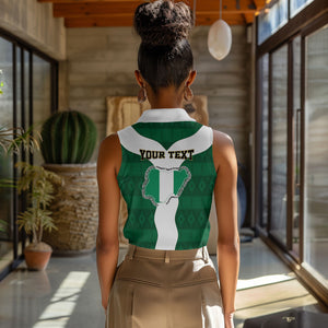 Personalised Nigeria Women Sleeveless Polo Shirt Naija In My Heart