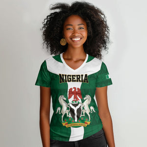 Personalised Nigeria Women V-Neck T-Shirt Naija In My Heart