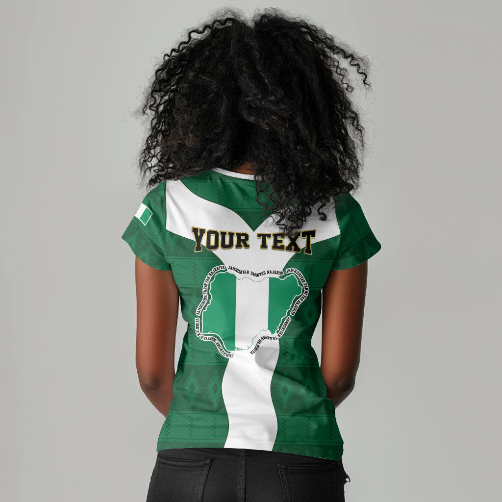 Personalised Nigeria Women V-Neck T-Shirt Naija In My Heart