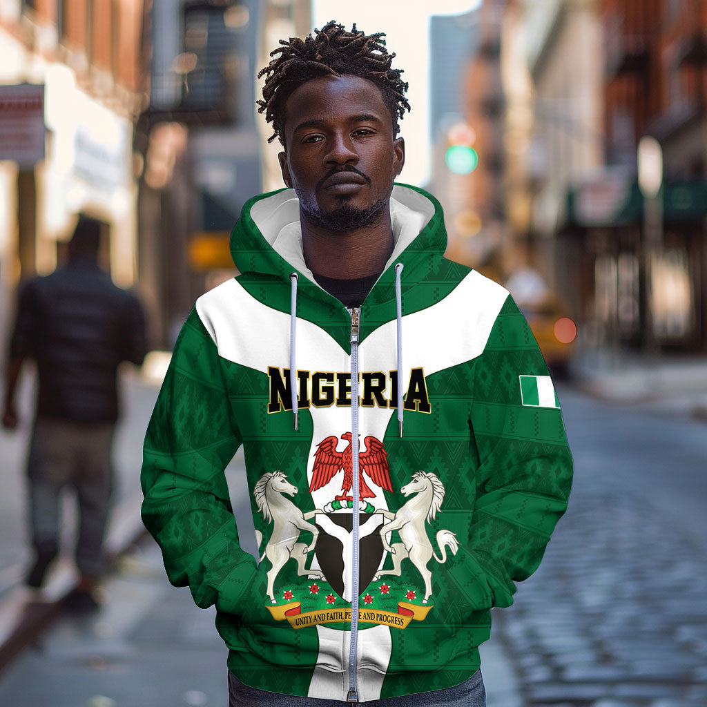 Personalised Nigeria Zip Hoodie Naija In My Heart