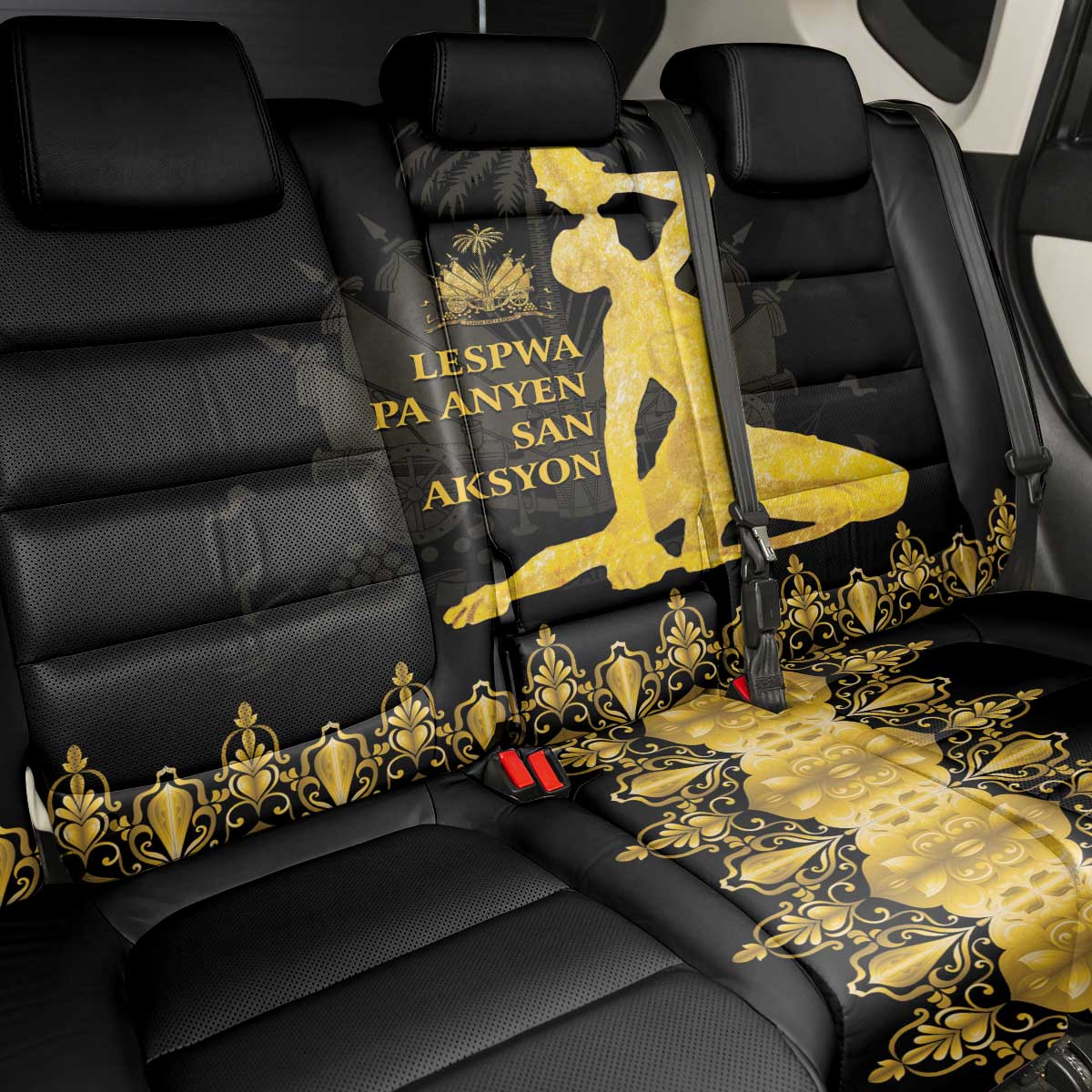 Haiti Neg Marron Back Car Seat Cover Lespwa pa anyen san aksyon - Gold