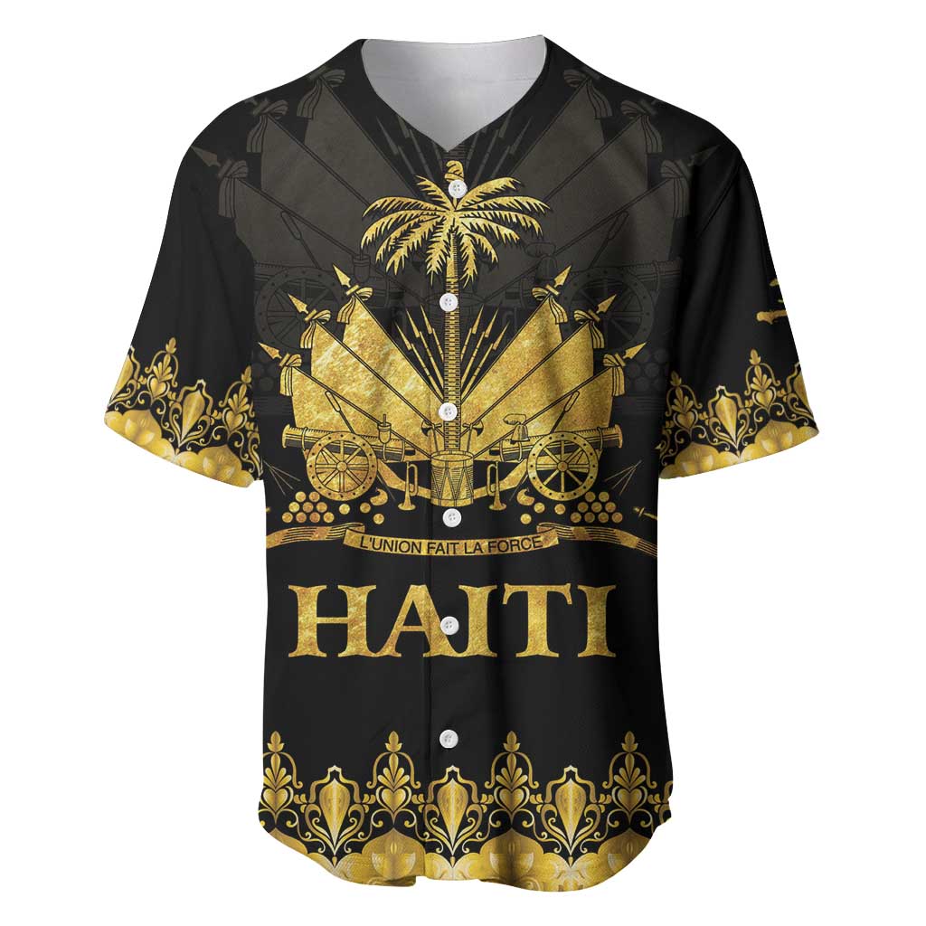 Haiti Neg Marron Baseball Jersey Lespwa pa anyen san aksyon - Gold