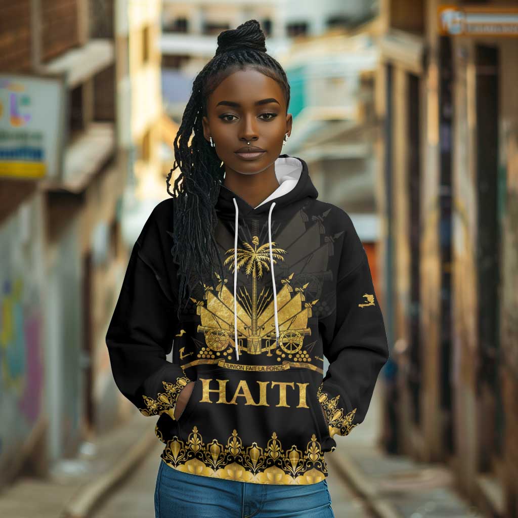 Haiti Neg Marron Hoodie Lespwa pa anyen san aksyon - Gold