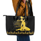 Haiti Neg Marron Leather Tote Bag Lespwa pa anyen san aksyon - Gold
