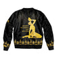 Haiti Neg Marron Sleeve Zip Bomber Jacket Lespwa pa anyen san aksyon - Gold