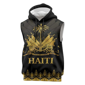 Haiti Neg Marron Sleeveless Hoodie Lespwa pa anyen san aksyon - Gold - African Pride