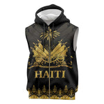 Haiti Neg Marron Sleeveless Zip Hoodie Lespwa pa anyen san aksyon - Gold - African Pride