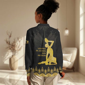 Haiti Neg Marron Women Casual Shirt Lespwa pa anyen san aksyon - Gold LT01