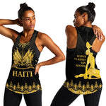 Haiti Neg Marron Women Racerback Tank Lespwa pa anyen san aksyon - Gold
