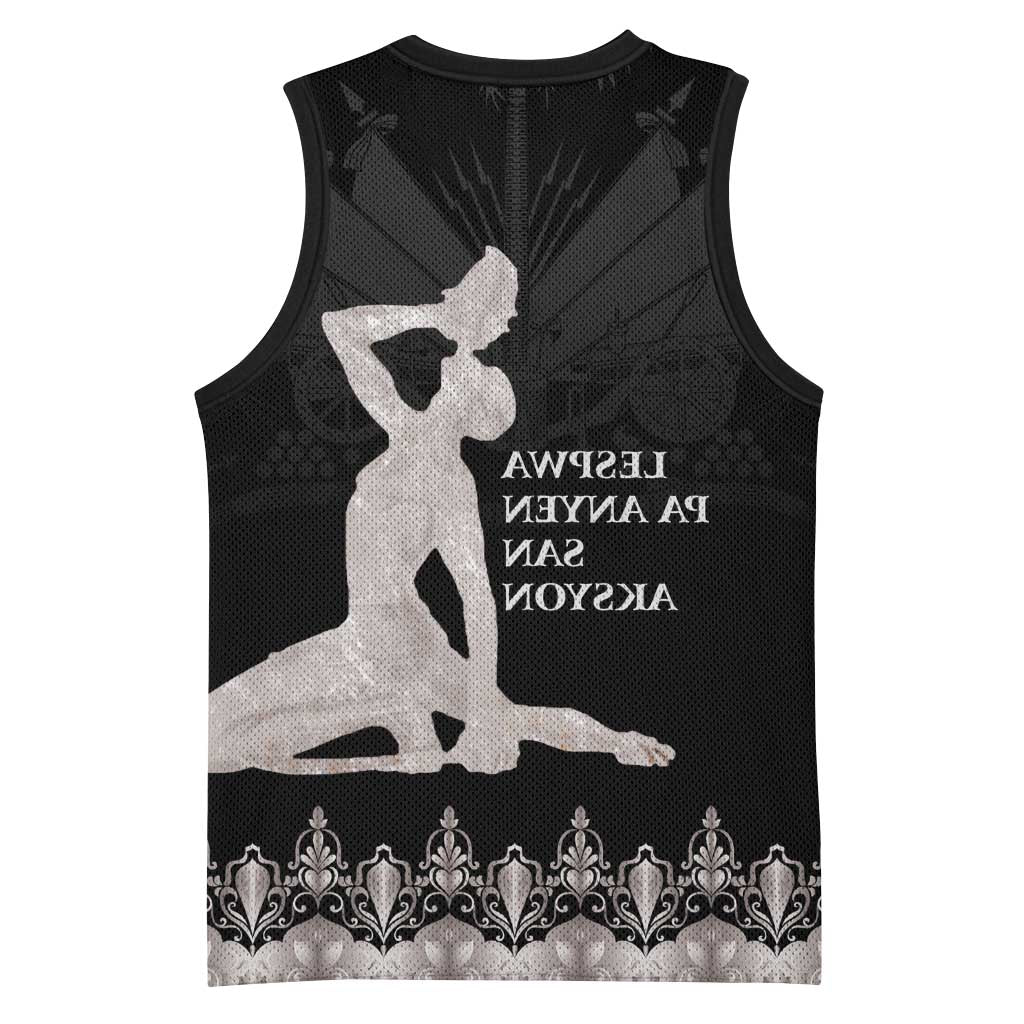 Haiti Neg Marron Basketball Jersey Hope is Nothing Without Action - Silver - African Pride