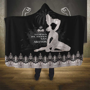 Haiti Neg Marron Hooded Blanket Hope is Nothing Without Action - Silver