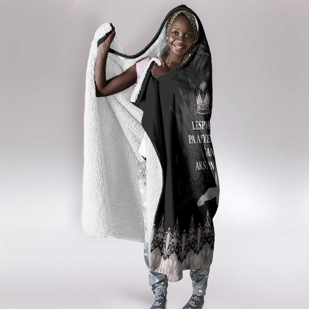 Haiti Neg Marron Hooded Blanket Hope is Nothing Without Action - Silver