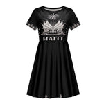 Haiti Neg Marron Kid Short Sleeve Dress Hope is Nothing Without Action - Silver