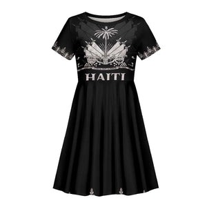 Haiti Neg Marron Kid Short Sleeve Dress Hope is Nothing Without Action - Silver