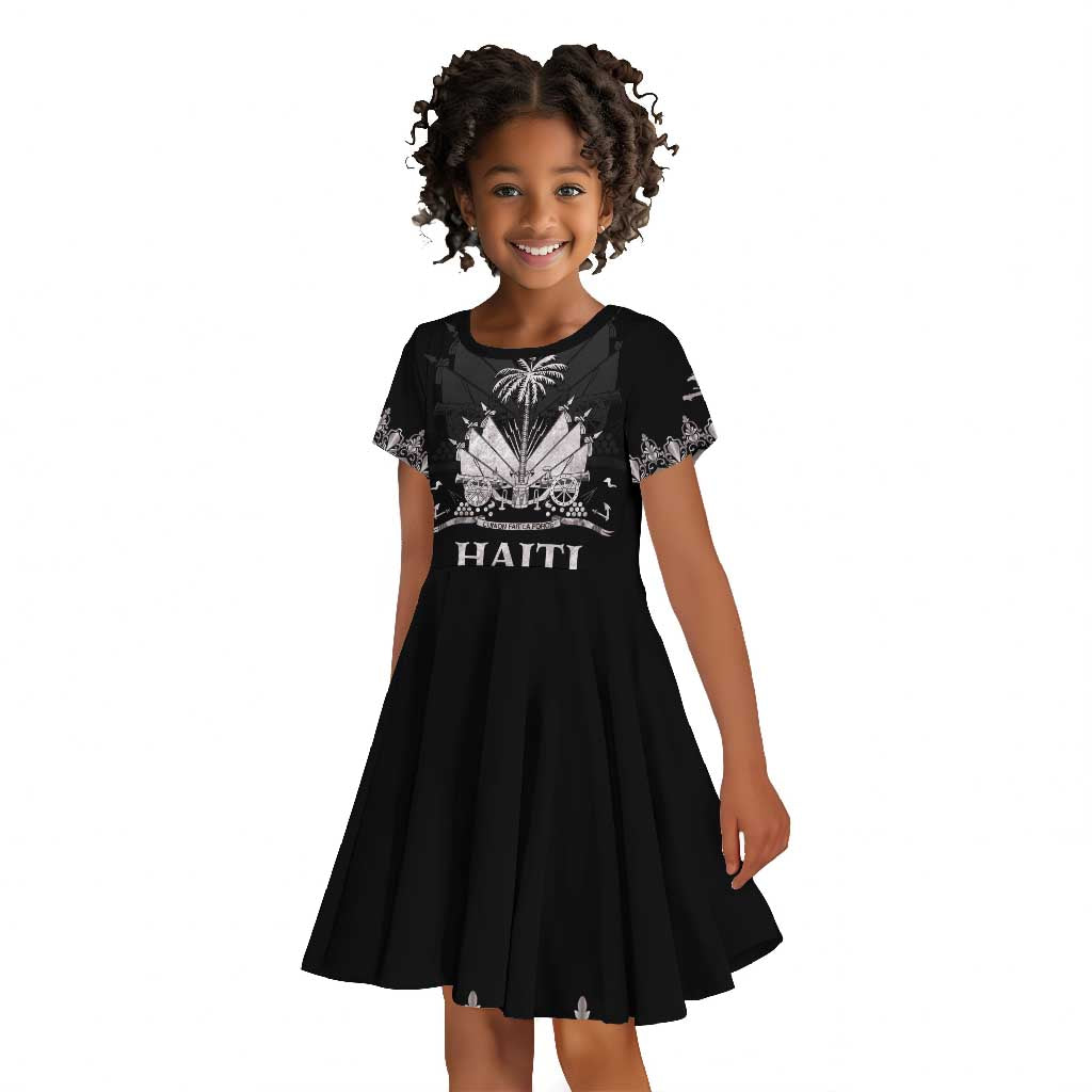 Haiti Neg Marron Kid Short Sleeve Dress Hope is Nothing Without Action - Silver