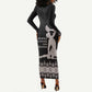 Haiti Neg Marron Long Sleeve Bodycon Dress Hope is Nothing Without Action - Silver LT01