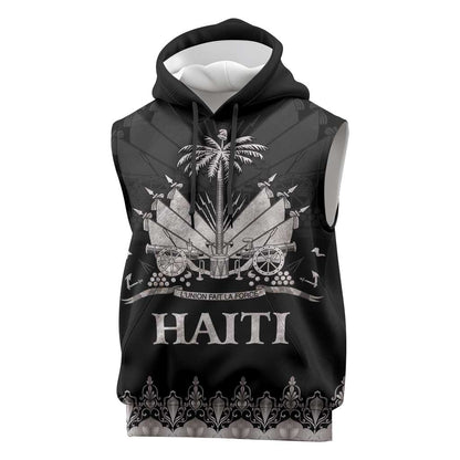 Haiti Neg Marron Sleeveless Hoodie Hope is Nothing Without Action - Silver - African Pride