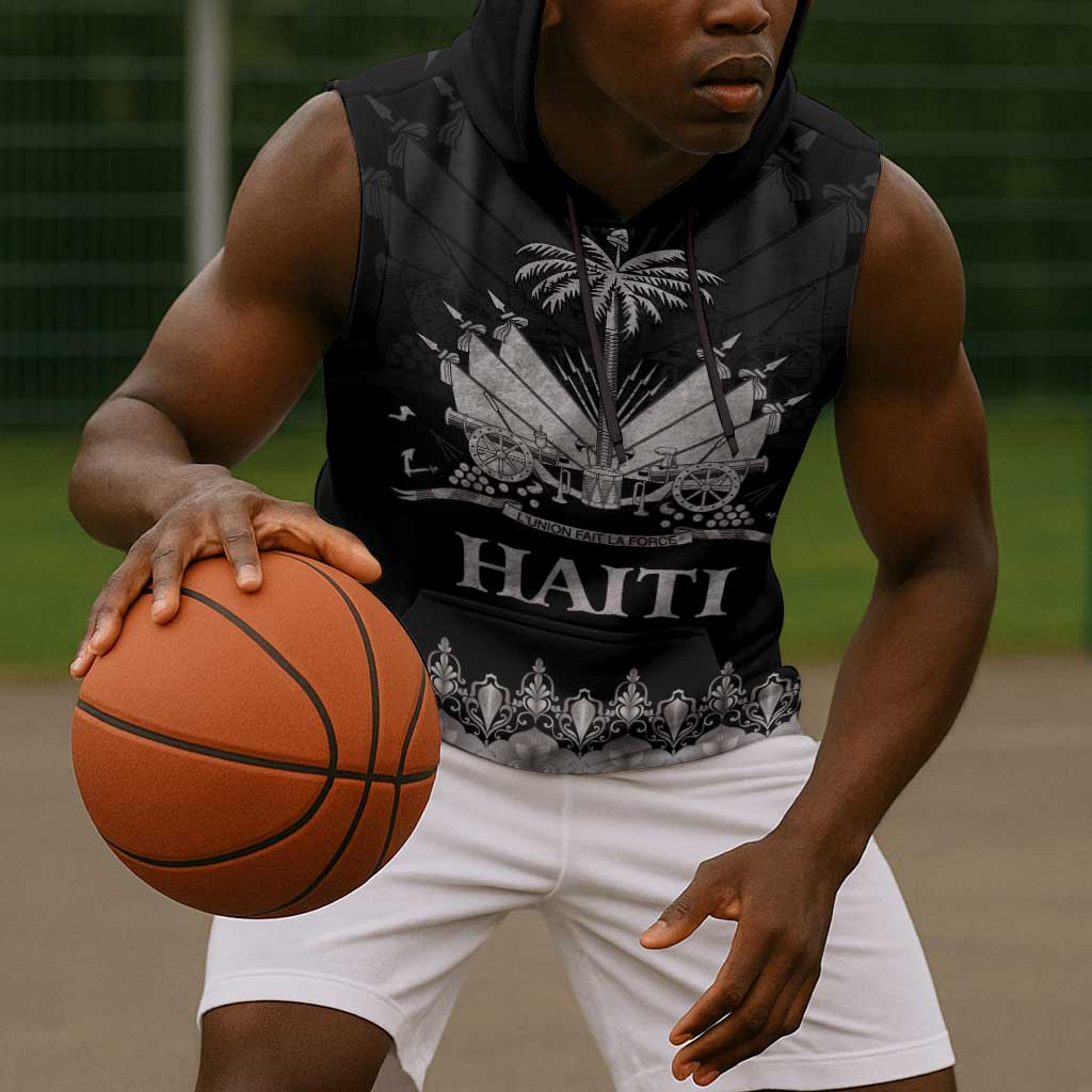 Haiti Neg Marron Sleeveless Hoodie Hope is Nothing Without Action - Silver - African Pride