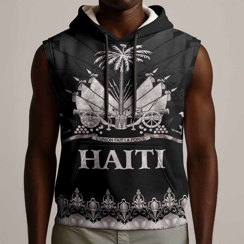 Haiti Neg Marron Sleeveless Hoodie Hope is Nothing Without Action - Silver - African Pride