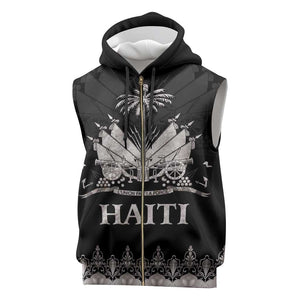 Haiti Neg Marron Sleeveless Zip Hoodie Hope is Nothing Without Action - Silver - African Pride