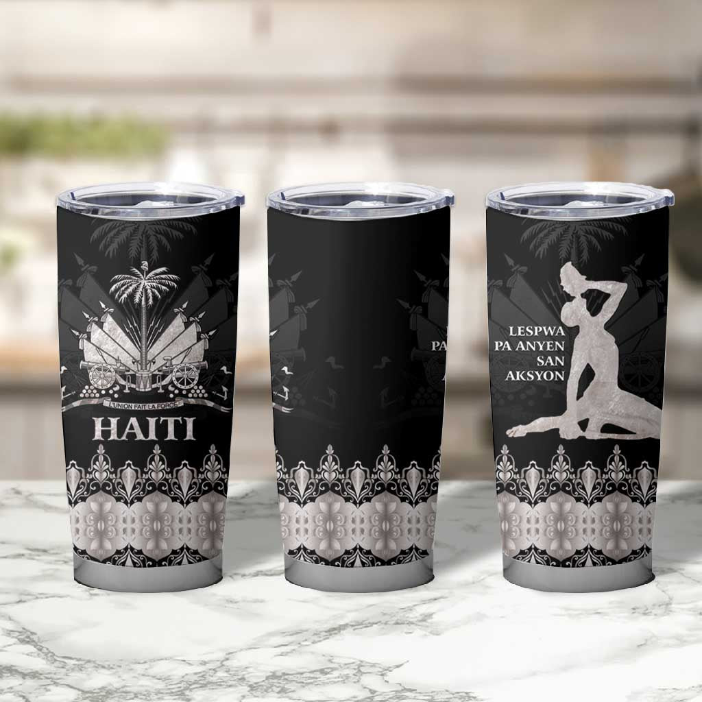 Haiti Neg Marron Tumbler Cup Hope is Nothing Without Action - Silver