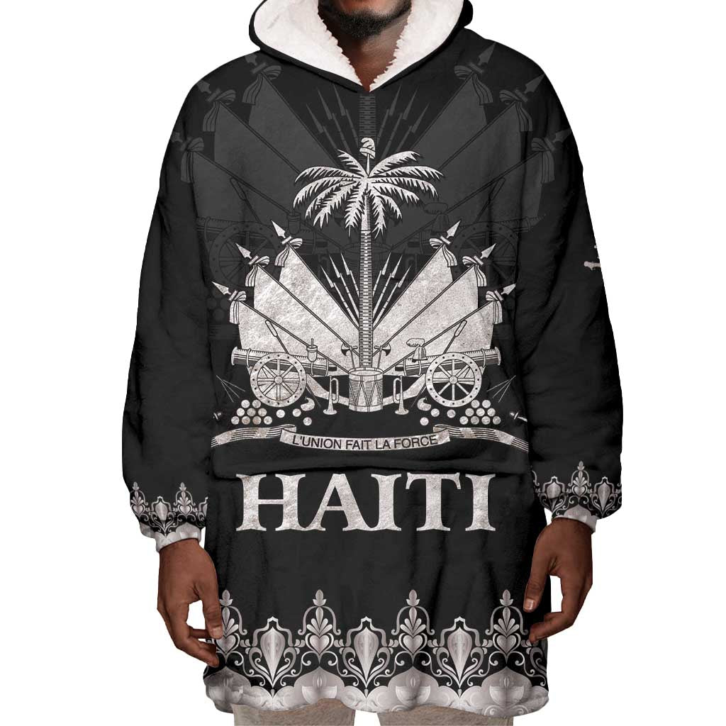 Haiti Neg Marron Wearable Blanket Hoodie Hope is Nothing Without Action - Silver