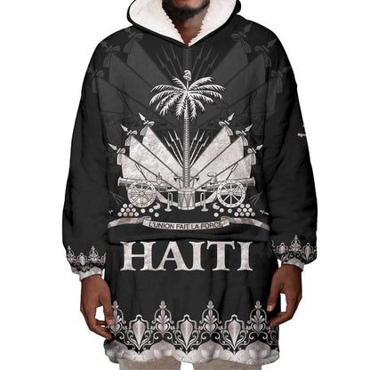 Haiti Neg Marron Wearable Blanket Hoodie Hope is Nothing Without Action - Silver