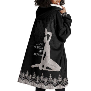Haiti Neg Marron Wearable Blanket Hoodie Hope is Nothing Without Action - Silver