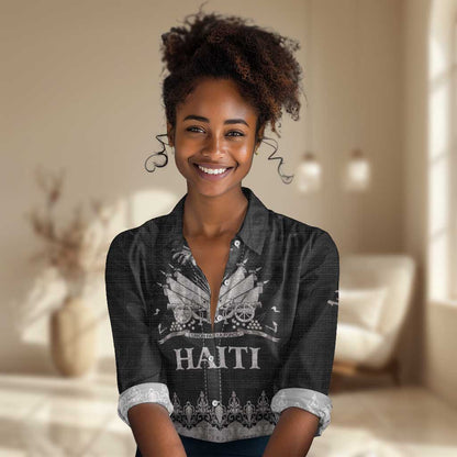 Haiti Neg Marron Women Casual Shirt Hope is Nothing Without Action - Silver LT01