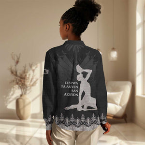 Haiti Neg Marron Women Casual Shirt Hope is Nothing Without Action - Silver LT01