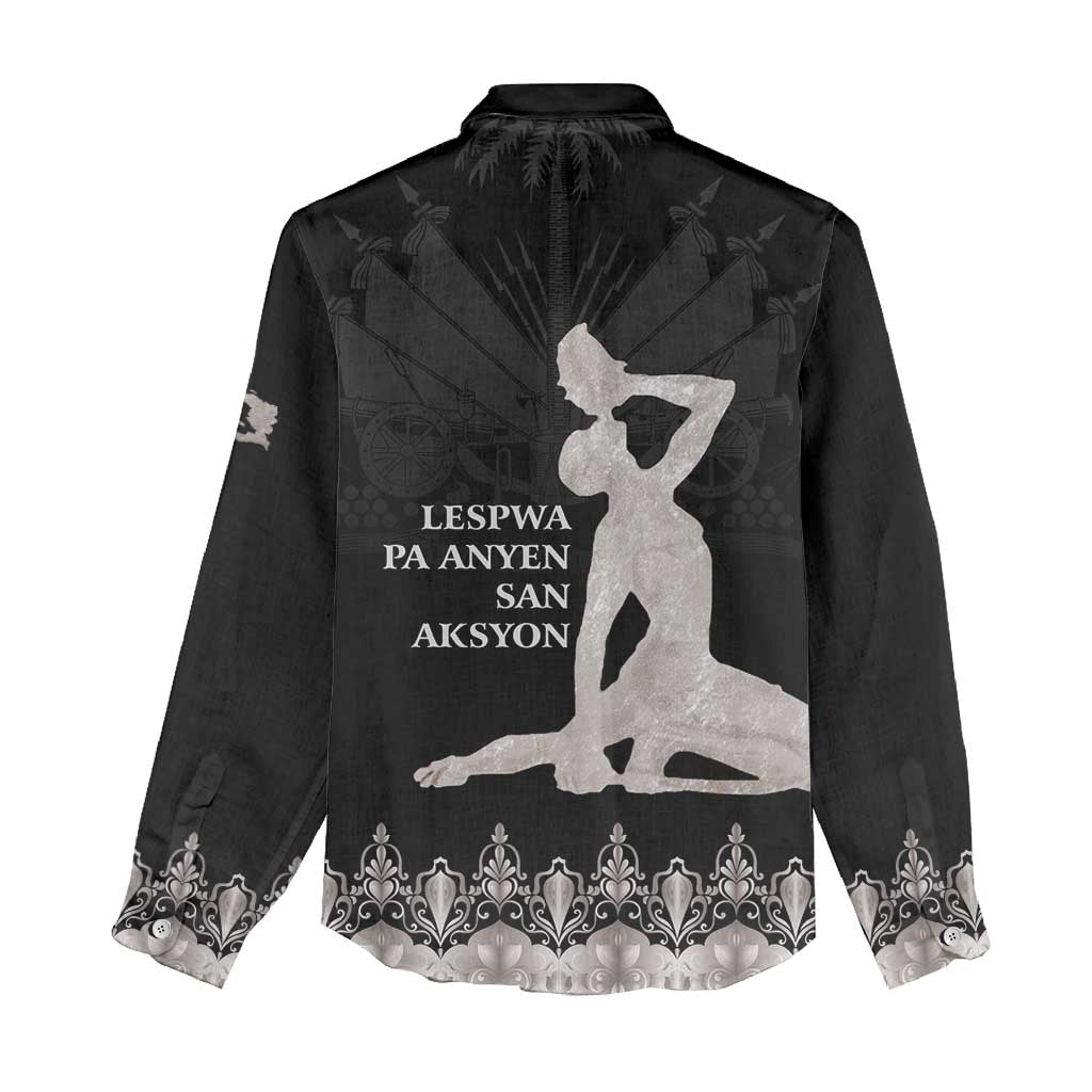 Haiti Neg Marron Women Casual Shirt Hope is Nothing Without Action - Silver LT01