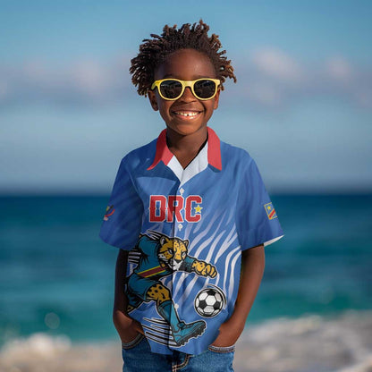 Custom Football 2026 DR Congo Leopards Kid Hawaiian Shirt Warriors of the Equator