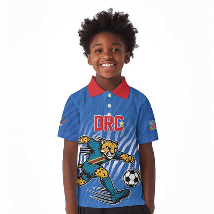 Custom Football 2026 DR Congo Leopards Kid Polo Shirt Warriors of the Equator