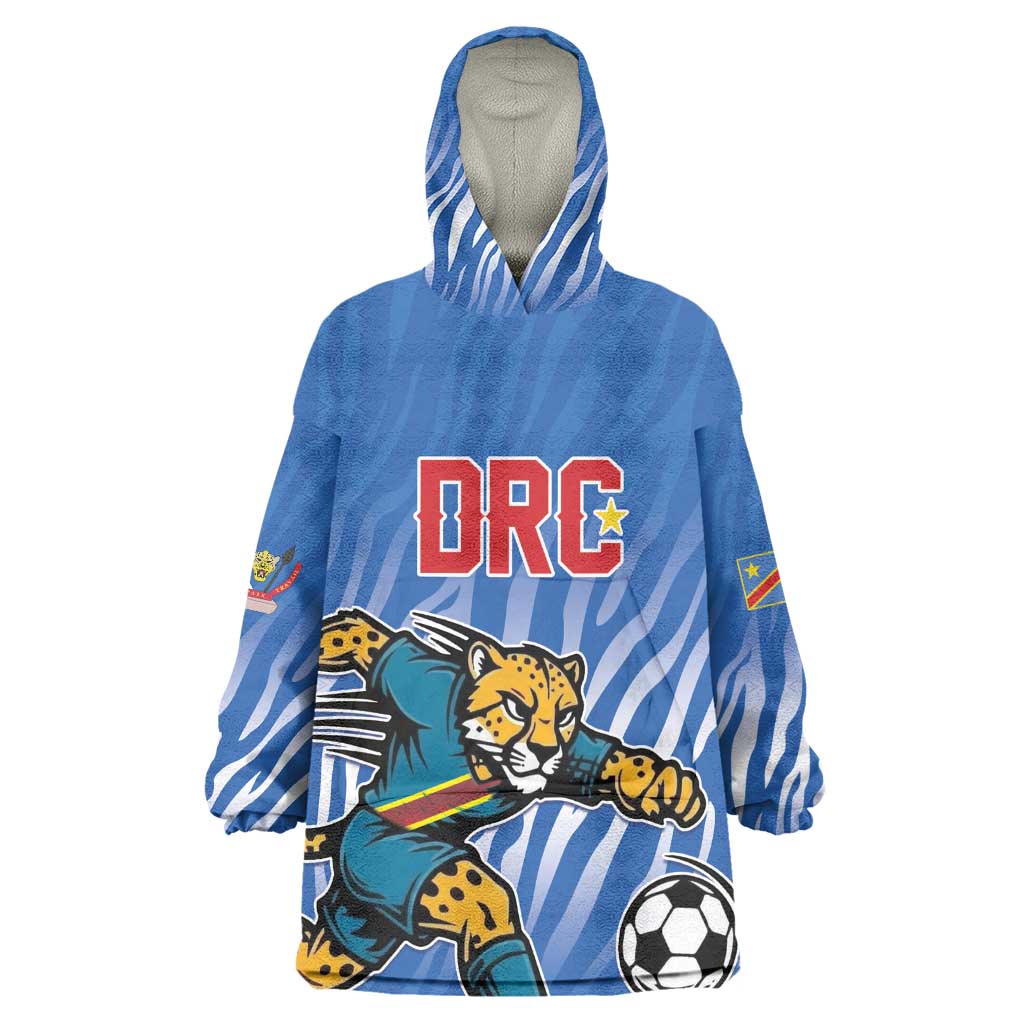 Custom Football 2026 DR Congo Leopards Kid Wearable Blanket Hoodie Warriors of the Equator