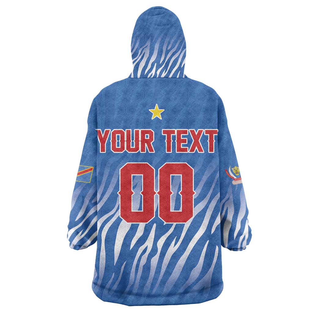 Custom Football 2026 DR Congo Leopards Kid Wearable Blanket Hoodie Warriors of the Equator